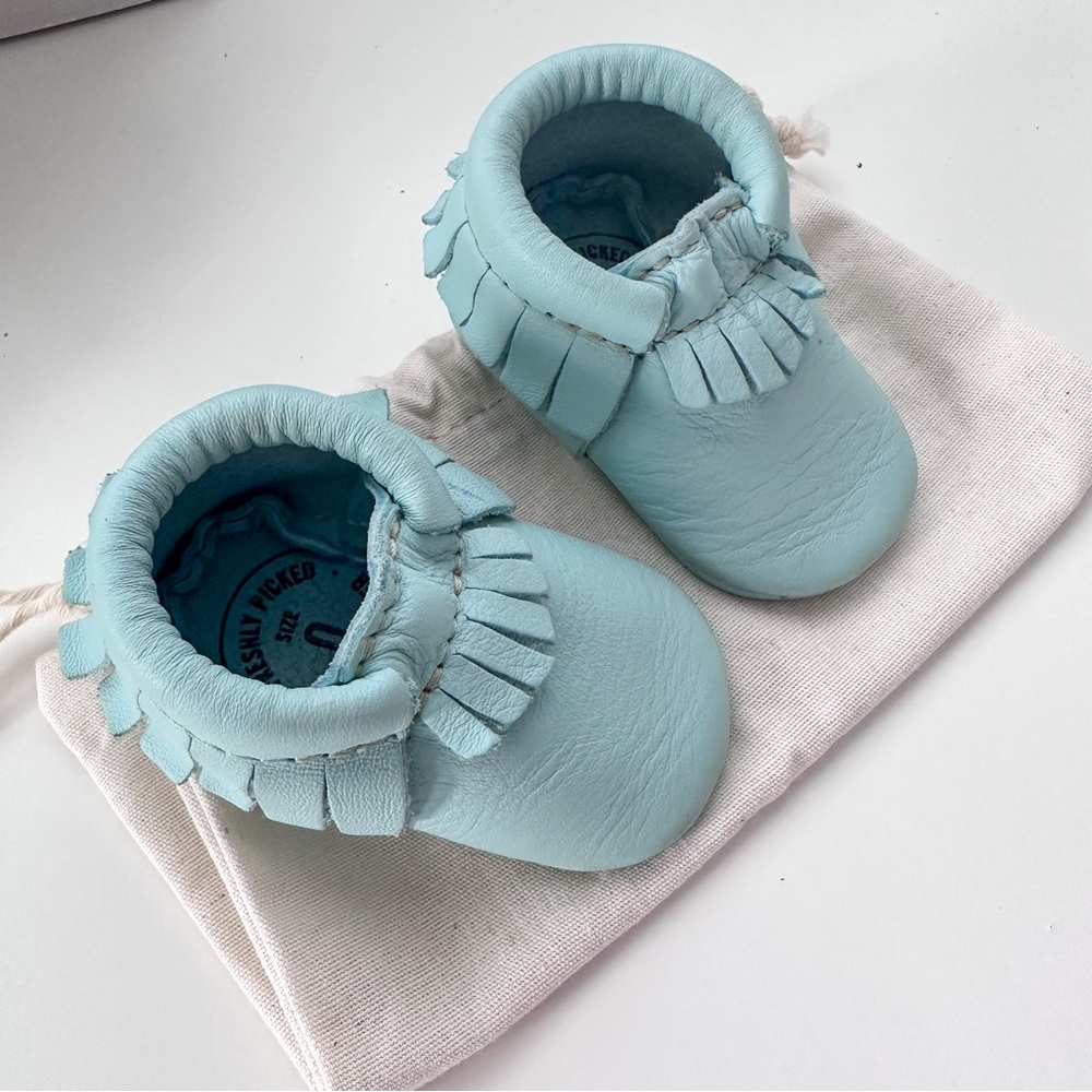 Freshly Picked Light Blue Newborn Moccasin